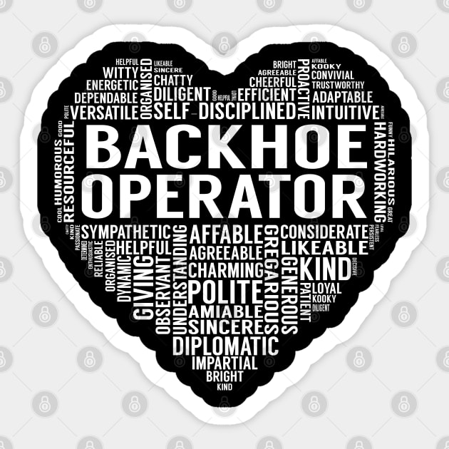 Backhoe Operator Heart Sticker by LotusTee